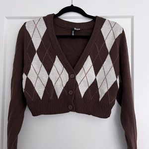 H&M Cropped Grandpa Cardigan, Size S